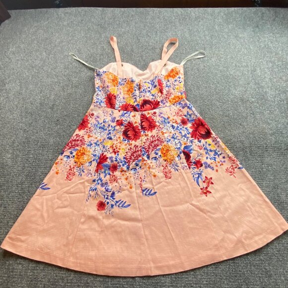 Guess Los Angeles Dress Womens 10 Pink Floral Print Cottagecore Fairy Sweetheart - Picture 8 of 13